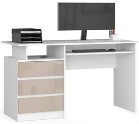 Kancelársky stôl CLP 135 cm biely / cappuccino lesk