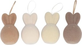 Set 4ks prírodné veľkonočné vajcia s uškami Egg Easter Flock - Ø 8*14 cm