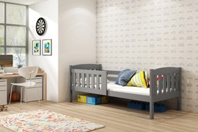 Interbeds Jednolôžková posteľ Kubus1 pre teenagerov 190x80 s matracom - grafitová
