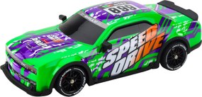 LEAN Toys Športové auto RC na diaľkové ovládanie Osvetlené telo Drift Green
