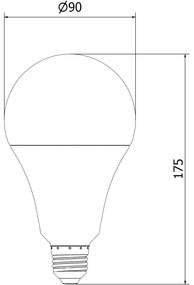 Mexen Nova, LED žiarovka E27, A70, 20W, teplá - 3000K, 2100 lm - L100-E27-2030-01