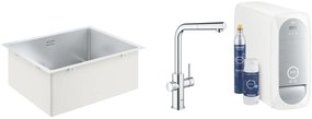 Set štartovacia súprava s kuchynskou batériou Grohe Blue 31539000, nerezový drez Grohe K700 31726SD0