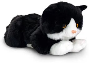Keel Toys Plyšová čierno-biela mačka 30cm
