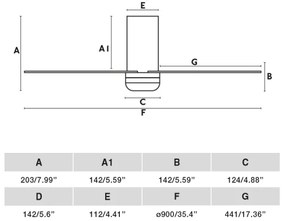 FARO 33835WT - Stropný ventilátor MINI PUNT TUB S hnedá/čierna pr. 90 cm WT +DO