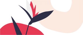 Obraz - Ružová florálna abstrakcia N⁰1 (120x50 cm)