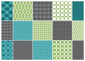 Sada 15 dekoratívnych samolepiek na stenu Ambiance Sofia, 15 × 15 cm