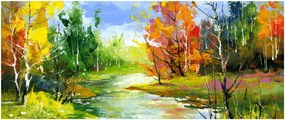 Obraz - Maľba krajiny (120x50 cm)