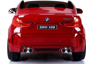 LEAN CARS Elektrické autíčko BMW X6M pre deti červené lakované LED MP3