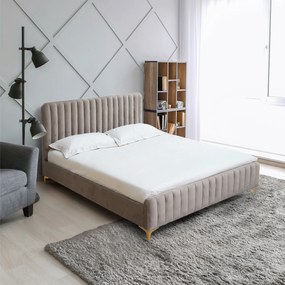 Manželská posteľ 160 cm Karilla (sivohnedá ) (s roštom). Vlastná spoľahlivá doprava až k Vám domov. 1017202