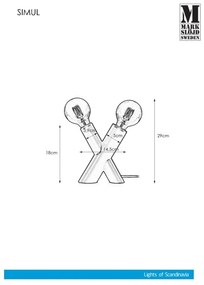 Markslöjd 108053 - Stolná lampa SIMUL 1xE27/40W + 1xE14/40W/230V zlatá
