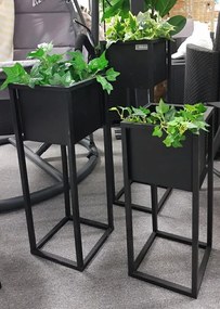DekorStyle Kvetinový stojan TORCH 50 cm čierny