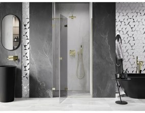 Mexen, Mexen Lunar L Otočné ľavé sprchové dvere 125 cm, transparentné, zlaté - 834L-125-000-50-00-L