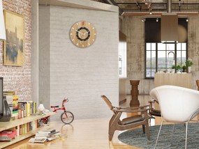 Dřevěné nástěnné hodiny Atena 33 cm červené/bílé