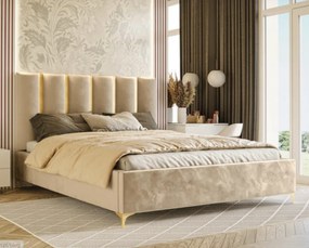 Luxusná manželská posteľ LAWSON so zlatými pruhmi 180 x 200