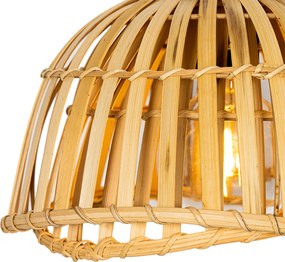 Orientálne závesné svietidlo čierne s prírodným bambusom 3-svetlo - Pua