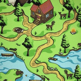 Detský metrážny koberec Aljaška 5229, na mieru, šíře 4m, viacfarebná, filc, detská izba