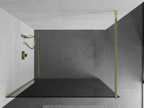 Mexen Kioto sprchová zástena 70x200 cm 8 mm, zlatý profil, šedé sklo, 800-070-101-50-40