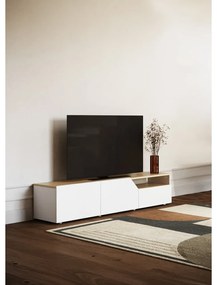 Biely TV stolík v dekore duba 180x38 cm Verone - TemaHome