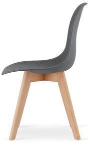 Set dvoch jedálenských stoličiek KITO tmavosivé / naturálne nohy (2 ks)