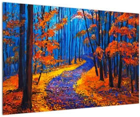 Obraz jesenného lesa (90x60 cm)