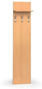 Vešiaková stena PRIMO WOOD, 3 háčiky, polica, buk