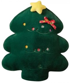 Zamatový dekoračný vankúš v tvare stromčeka MERRYLY, zelený