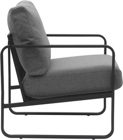 Design-Shop Kreslo Manea - látka / kov - Tmavo sivá