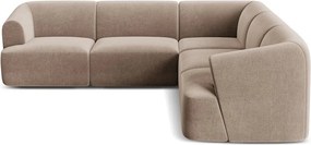 Svetlohnedá zamatová rohová pohovka Campi – Cosmopolitan Design