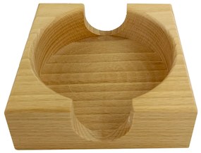 AMADEA Drevený stojanček hranatý na podtácky okrúhle, masívne drevo, 12,5x12,5x4,5 cm