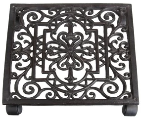 Kovový pojazdný podstavec pod kvetináč Ornament – Esschert Design