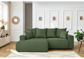 Zelená zamatová rohová pohovka Enjoy – Bobochic Paris