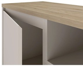 Béžový TV stolík v dekore duba 161x55x40 cm Loreta – Marckeric