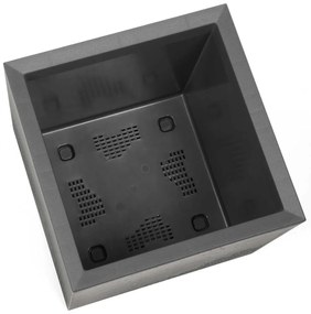 PLASTOVÝ KVETINÁČ NA KOLIESKACH BETONIQUE 40X40 CM IMITÁCIA BETÓNU SIVÁ