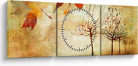Obraz - Jesenná nálada (s hodinami) (90x30 cm)
