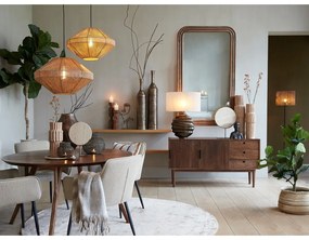 Hnedý okrúhly jedálenský stôl s doskou z akácie ø 140 cm Quenza – Light &amp; Living