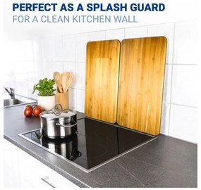 Kryty na sporák z tvrdeného skla v súprave 2 ks 52x30 cm Wooden – Maximex