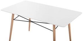 Jedálenský stôl 140 x 80 cm biela/svetlé drevo BIONDI Beliani