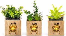 Umelá rastlina v kvetináči s LED osvetlením 7,5x15 cm