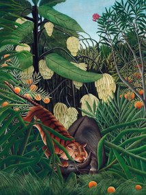 Umelecká tlač The Tiger & The Buffalo - Henri Rousseau, (30 x 40 cm)