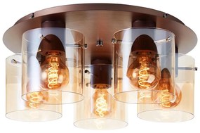 Brilliant - Stropné svietidlo PETJE 5xE27/40W/230V priemer 52 cm hnedé/dymové