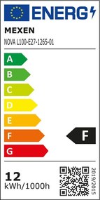 Mexen Nova, LED žiarovka E27, A60, 12W, studená - 6500K, 1260 lm - L100-E27-1265-01