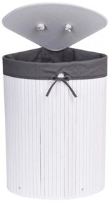 Bambusový kôš na bielizeň 60 l biely/sivý