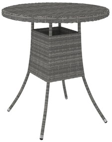 Záhradný stôl sivý 70x70x73 cm polyratanový