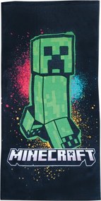 Bavlnená plážová osuška Minecraft – motív Creeper Graffiti - 100% bavlna - 70 x 140 cm