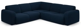 Tmavomodrá rohová pohovka z textílie bouclé (variabilná/do L) Molino – Micadoni Home