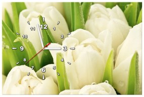 Gario Obraz s hodinami Jemné tulipány Rozmery: 30 x 30 cm