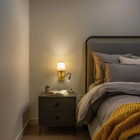 Brilagi - LED Nástenná lampa NUBILA WOOD 1xE27/25W/230V +LED/3W dub/svetlohnedá