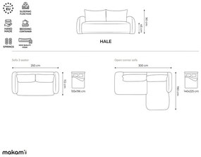 Sivá rozkladacia rohová pohovka (ľavý roh/s leňoškou) Hale – Makamii
