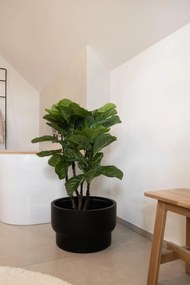 Dizajnový kvetináč LIVELLI, sklolaminát, výška 28 cm, čierny