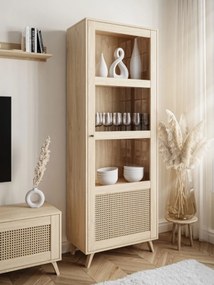 VITRÍNA THEO S VIEDENSKÝM VÝPLETOM DUB PUCCINI 72 cm